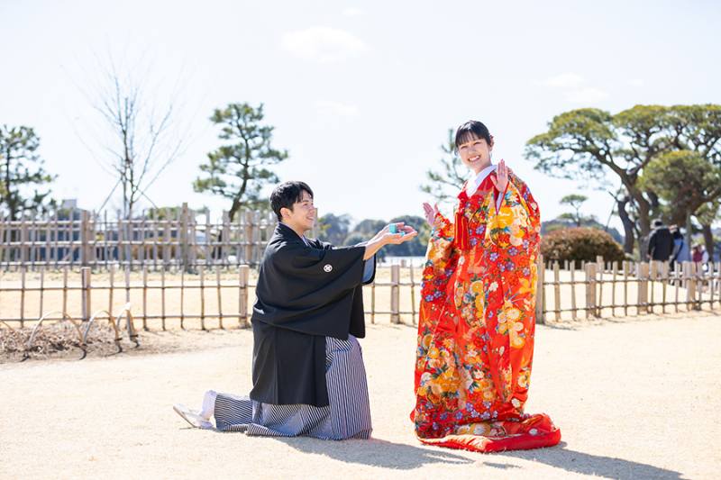 偕楽園広場にて