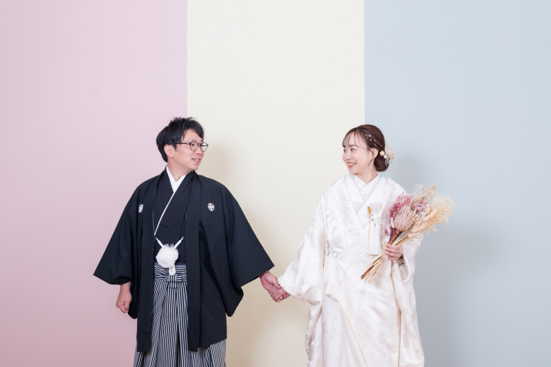 和装スタジオプラン＊白無垢＊柄付き半襟