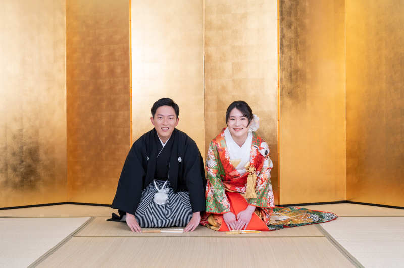 スタジオ背景：金屏風