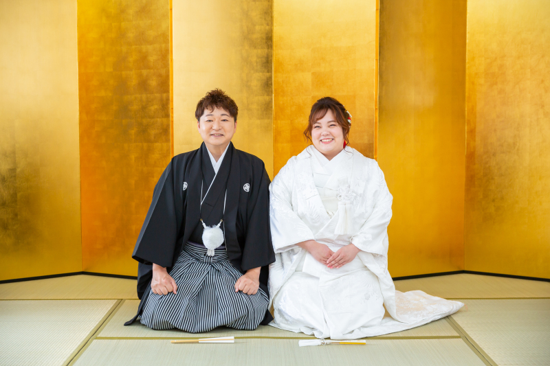 定番の金屏風前での撮影