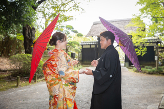 8月＊偕楽園/スタジオ＊快晴！-色打掛/白無垢♪