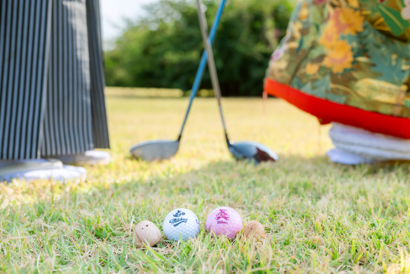 趣味のゴルフアイテムを使って