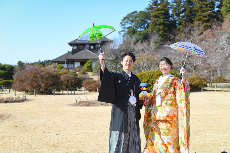 偕楽園見晴らし広場にて