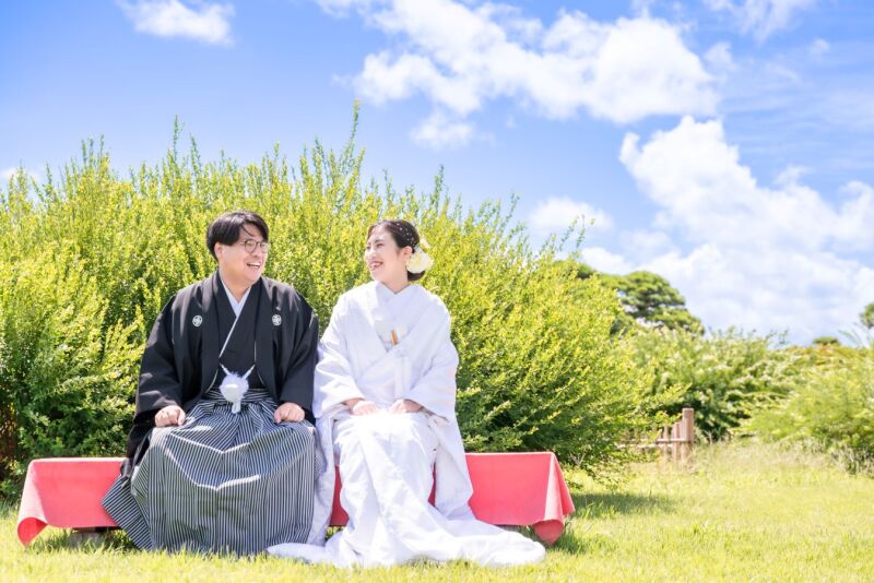 8月＊偕楽園でロケーション撮影＊快晴！-白無垢♪
