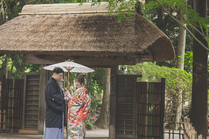 偕楽園好文亭中門にて