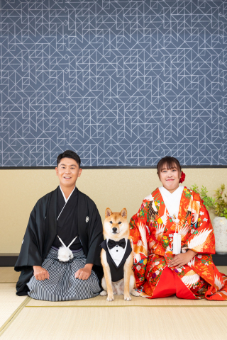和装スタジオプラン＊白無垢/色打掛＊ワンちゃんと一緒に