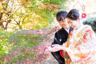 11月＊偕楽園/紅葉でロケーション撮影＊快晴!!-色打掛♪