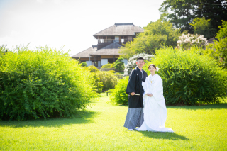 8月＊偕楽園でロケーション撮影＊晴れ-白無垢♪