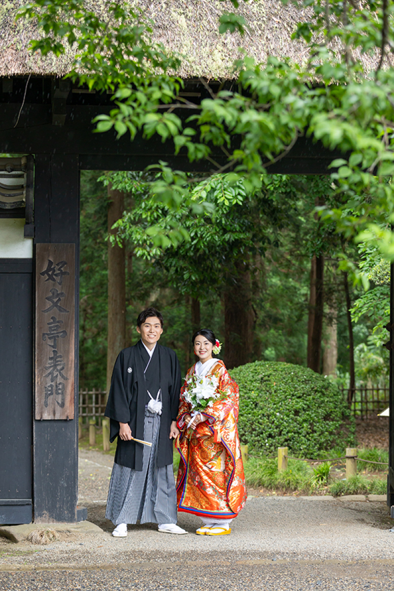 偕楽園表門にて