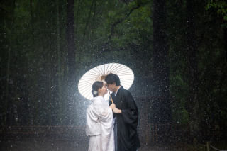 10月＊偕楽園ロケーション撮影＊雨！-白無垢♪