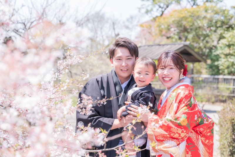 (4月)*偕楽園*桜ロケーション+スタジオ撮影*ファミリーフォト*白無垢/色打掛