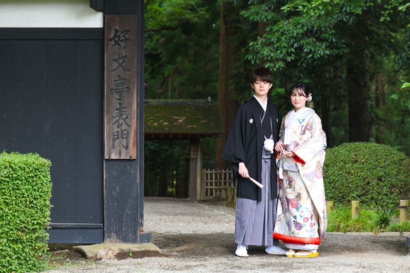 偕楽園表門にて