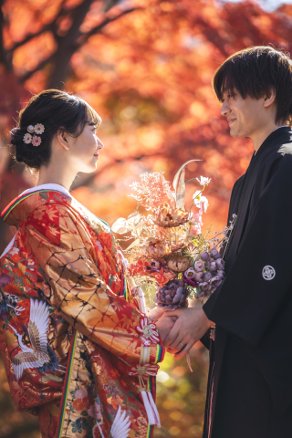 華雅苑[KAGAEN] 水戸店_和装ロケ【偕楽園】紅葉