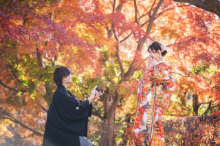 華雅苑[KAGAEN] 水戸店_和装ロケ【偕楽園】紅葉