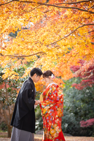 華雅苑[KAGAEN] 水戸店_和装ロケ【偕楽園】紅葉
