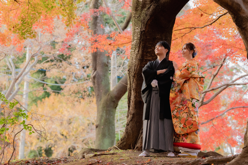 ❀紅葉鮮やかに 11/25~12/5の撮影:和装ドレス・2着ロケ❀(データ210カット) 差額発生なし*和洋2着セットでお得!!