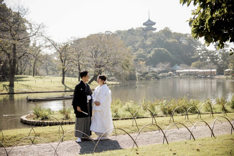三渓園で和装ロケフォトスタート♪