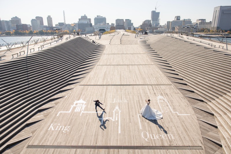 遊び心あふれる大さん橋のウッドデッキ♪