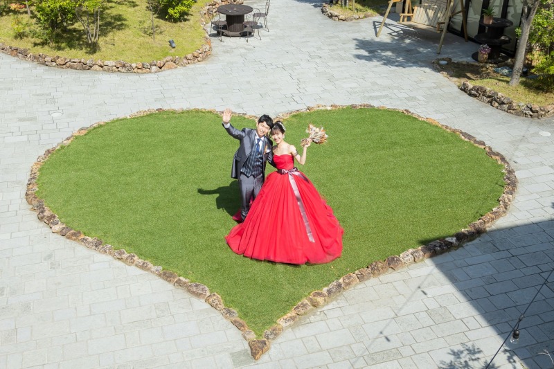 思いが重なる、ハート型のガーデン