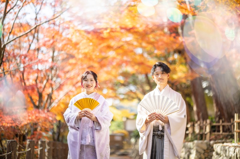 秋彩に包まれる、和の門出