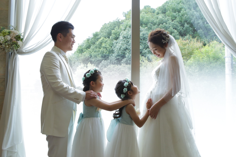 お腹を出しての撮影も、結婚記念を兼ねた撮影でも◎