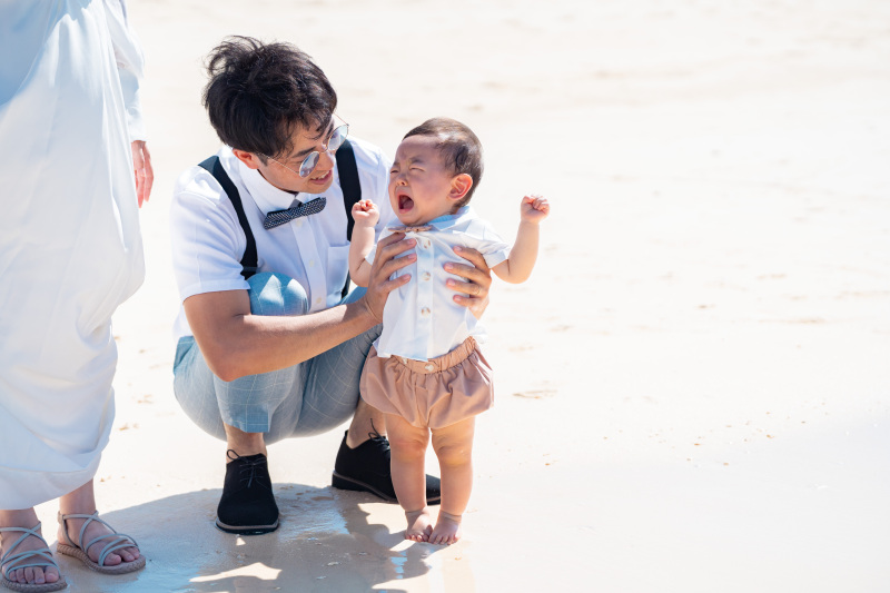 海デビューで大泣き?!
