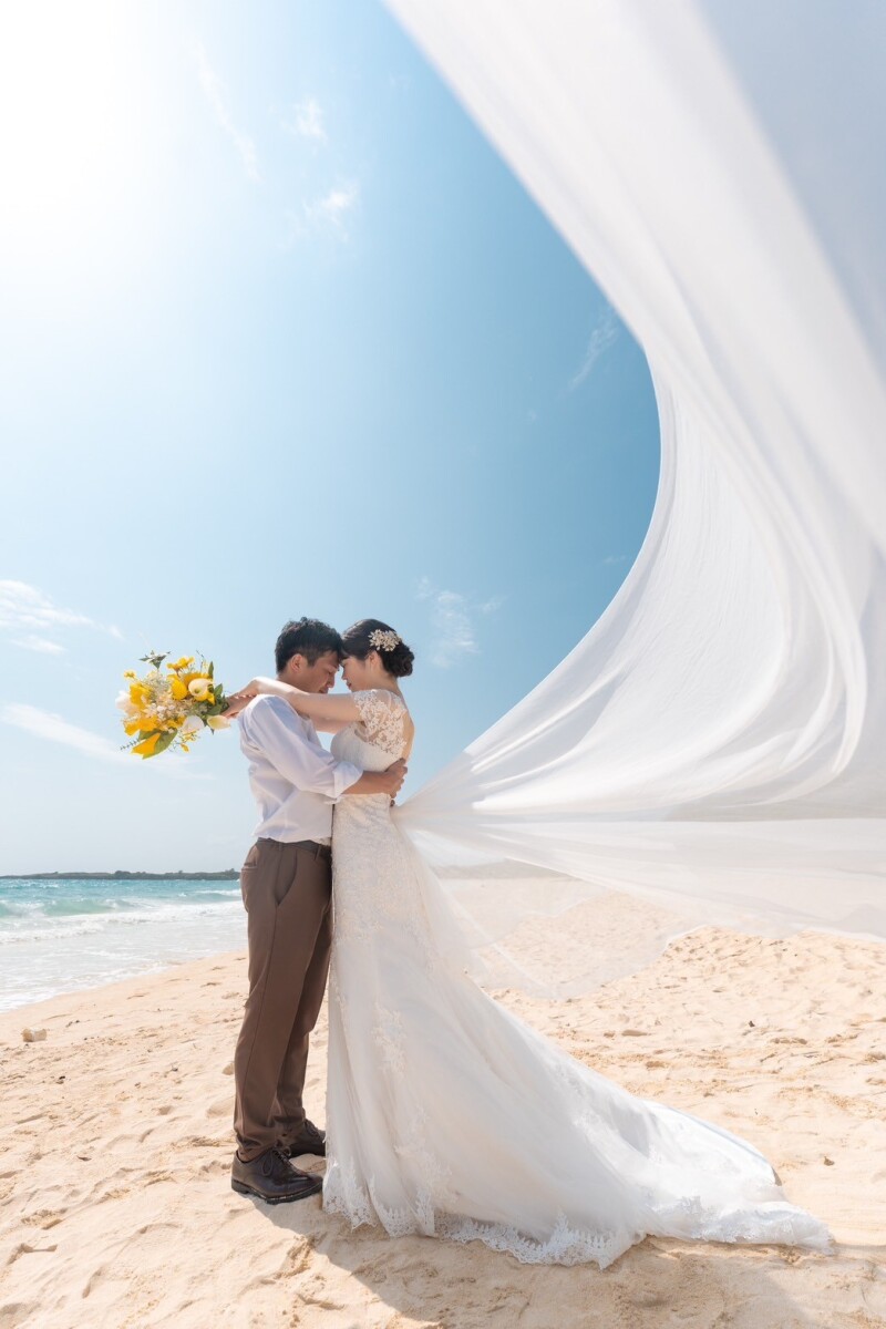 定番のベール撮影!