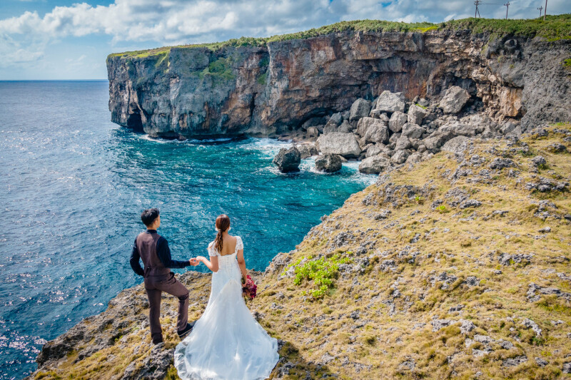 かっこよく崖撮影!