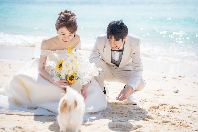 ペットと一緒にフォトウェディング