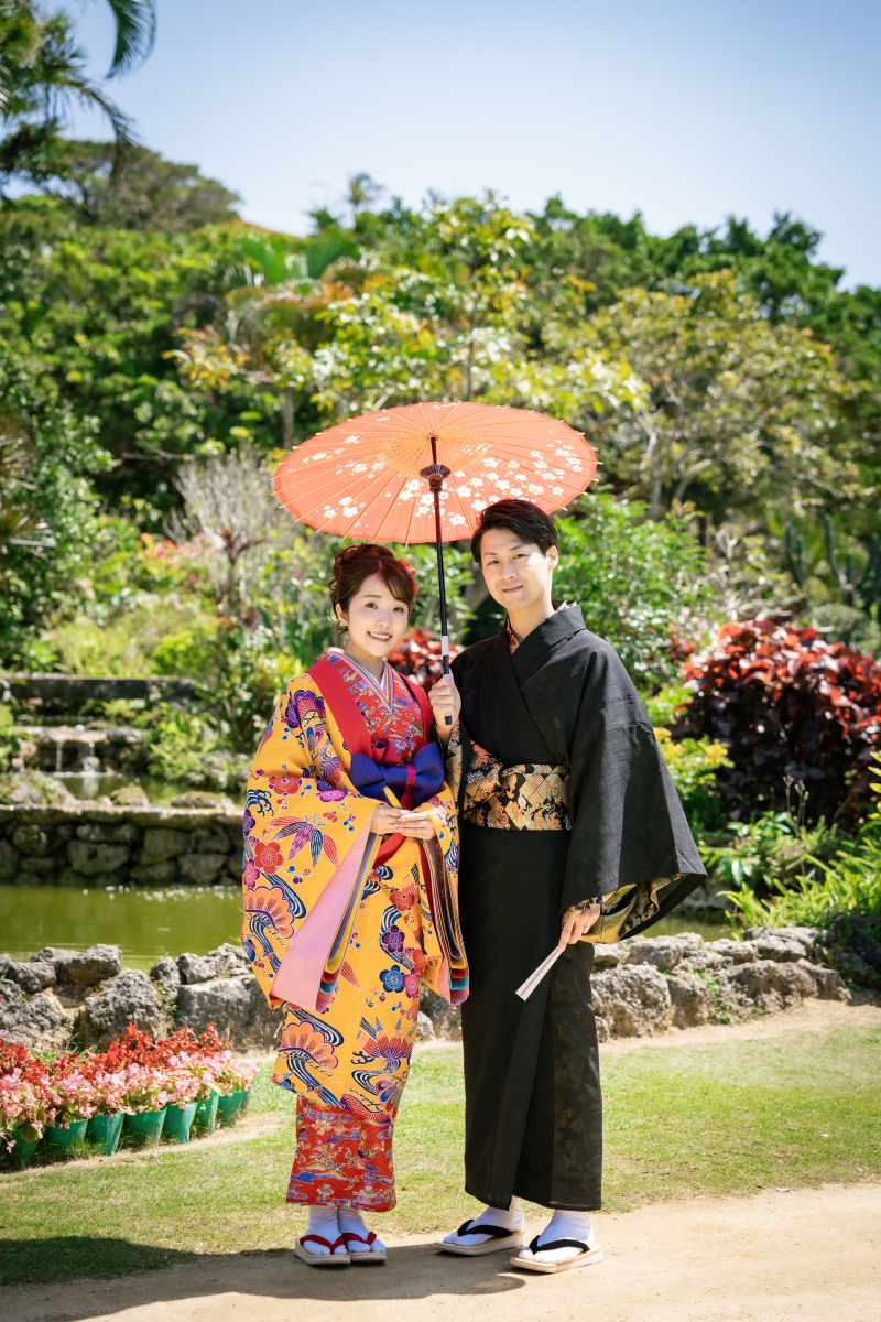 和傘で雰囲気作り♪