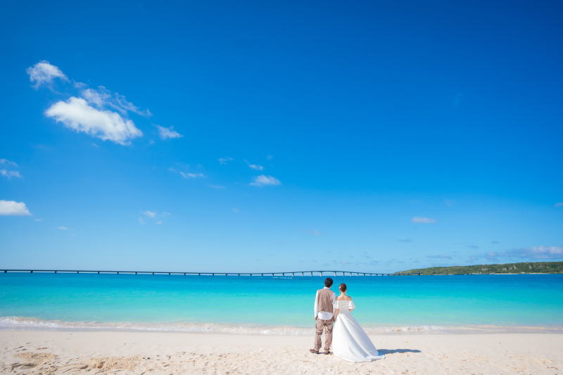来間大橋と広い海バックにいい感じ!