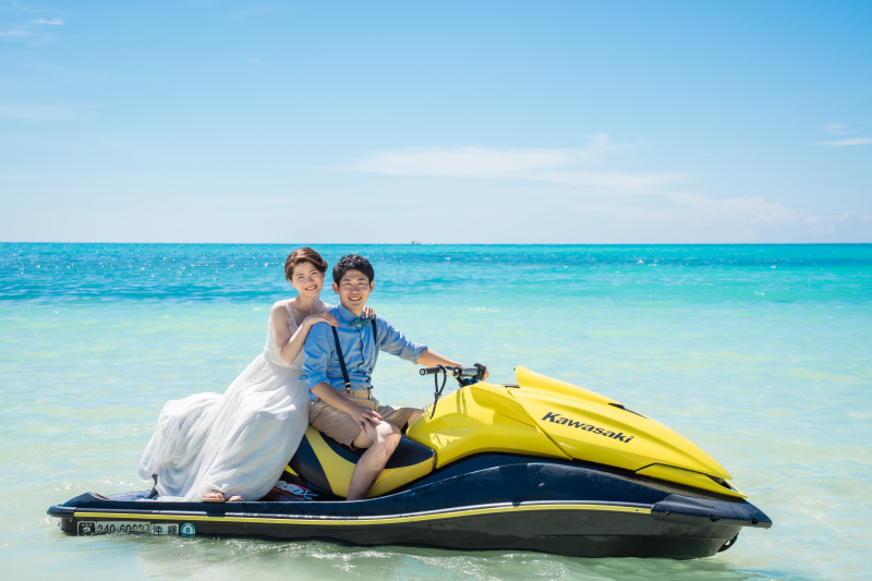 ジェットスキーに乗って