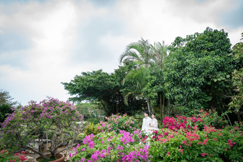 お花いっぱいの植物園で!