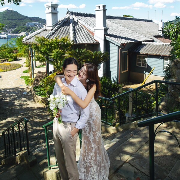 【洋装2着】長崎市内ロケ＋スタジオアルバムプラン｜韓国ドレスが店内選び放題♪（追加料金なし）衣装、美容、小物、全データ込み