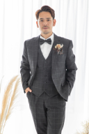 グレーチェック柄タキシードLTX028