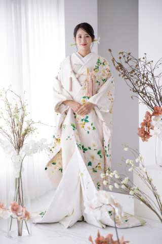 L色打掛　034　リバーシブル薄ピンク椿