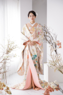 L色打掛028　薄ピンク牡丹柄