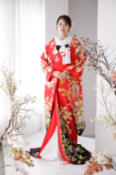 L色打掛038 赤色藤の花