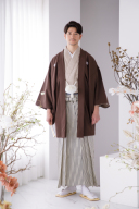 紋付　L101 茶×カフェラテ