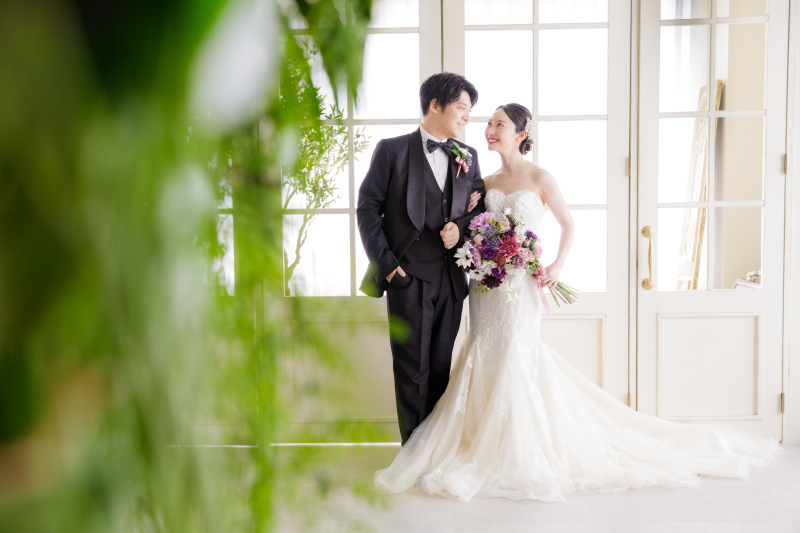 ウェディングドレスで