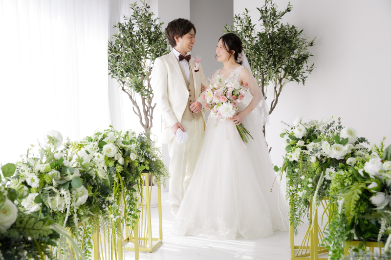 挙式風に撮影を