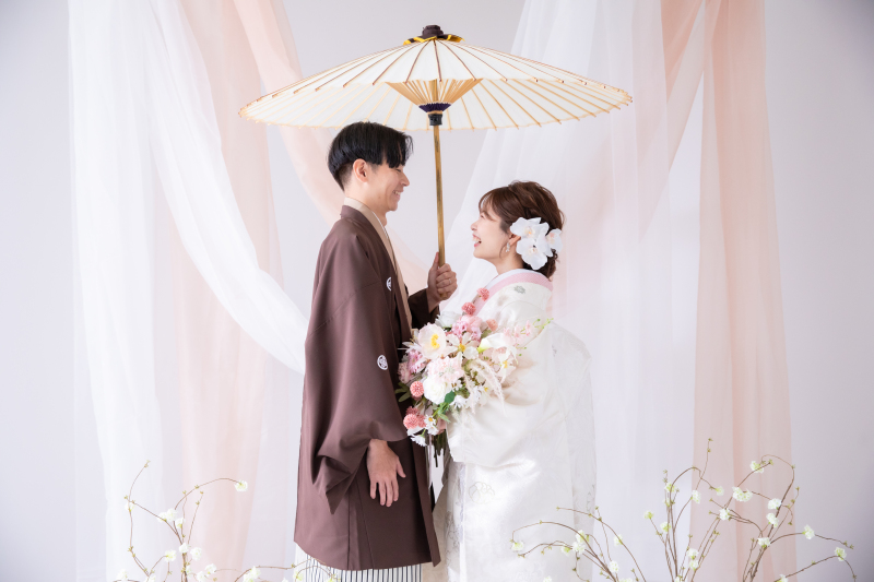 色掛下も可愛い!和装スタジオ撮影