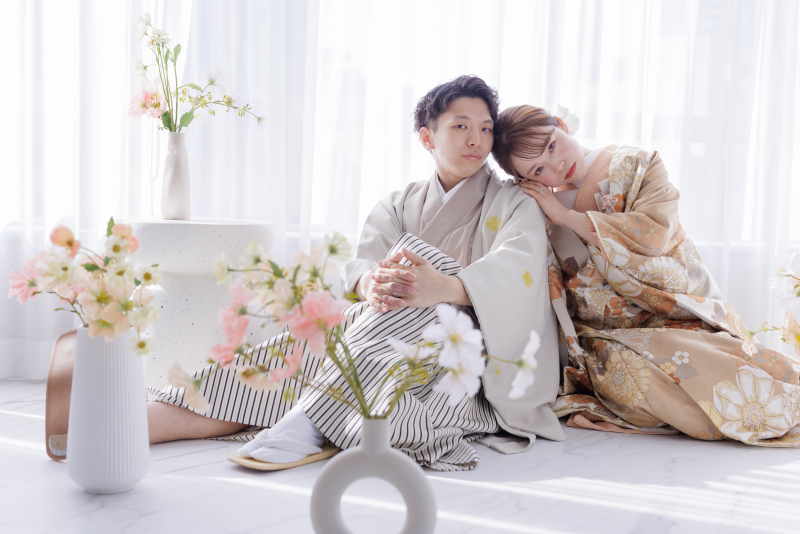 お花に囲まれて