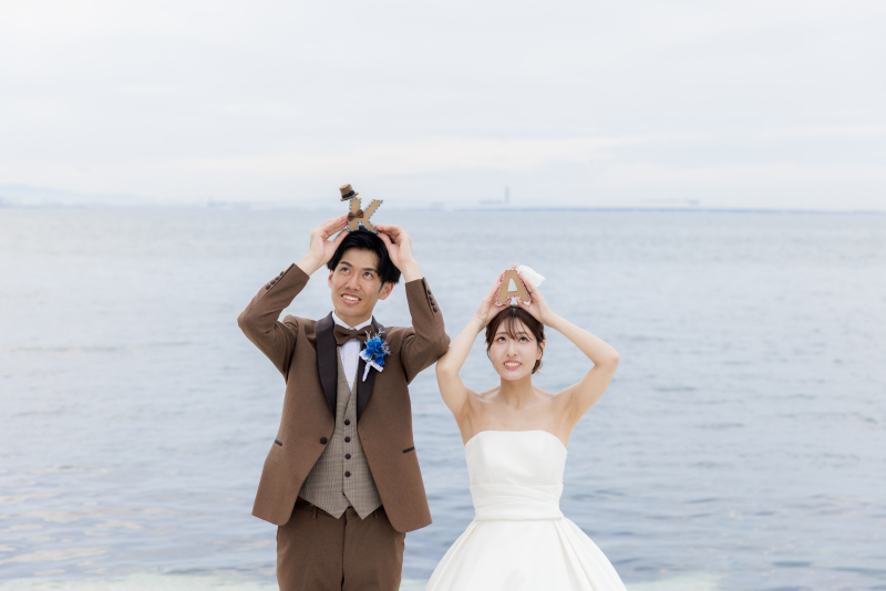 ウエディング仕様のイニシャルとともに♡