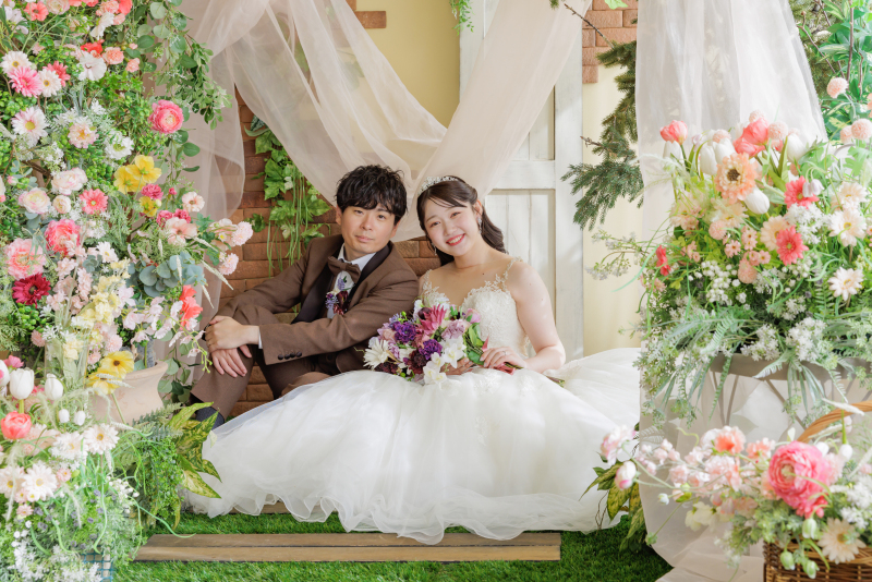 お花に囲まれて♡