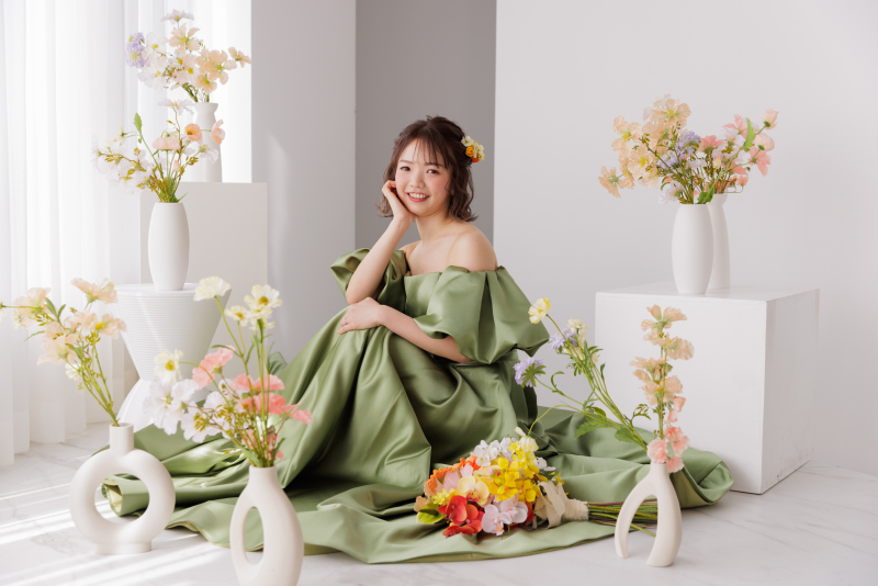 お花達に囲まれて