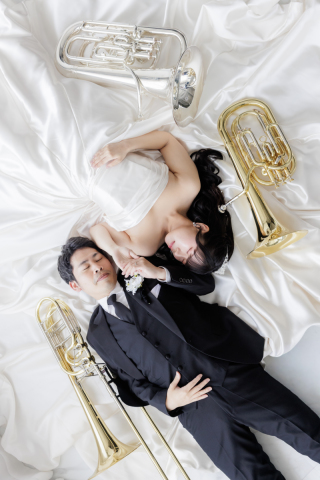 笑顔と楽器に彩られた、おふたりらしい一日♪