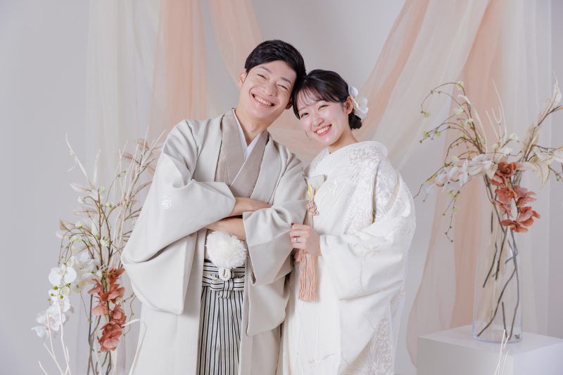 笑顔が素敵なお二人の和装洋装スタジオ撮影♡