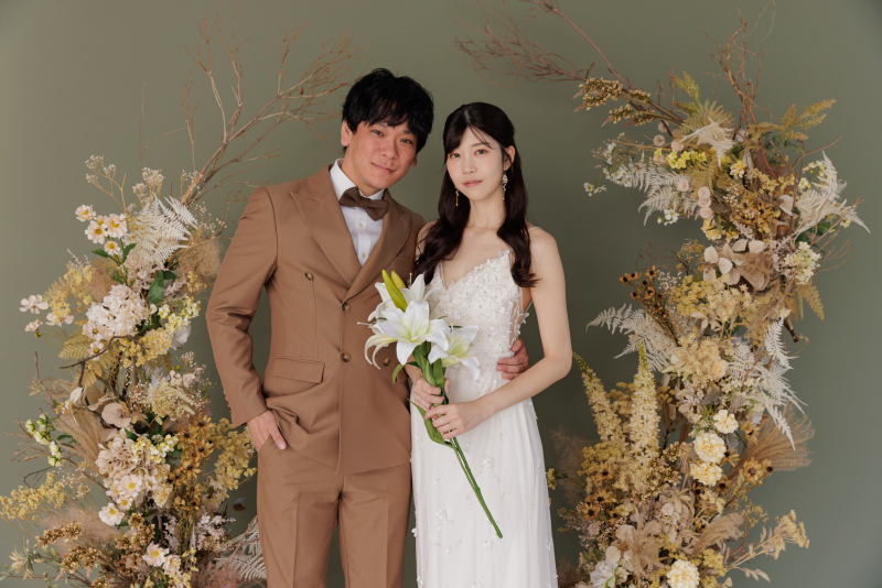 ドライフラワーのオブジェで