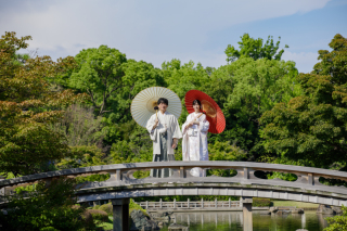 洋装スタジオ＋本格日本庭園での和装ロケーション撮影♪